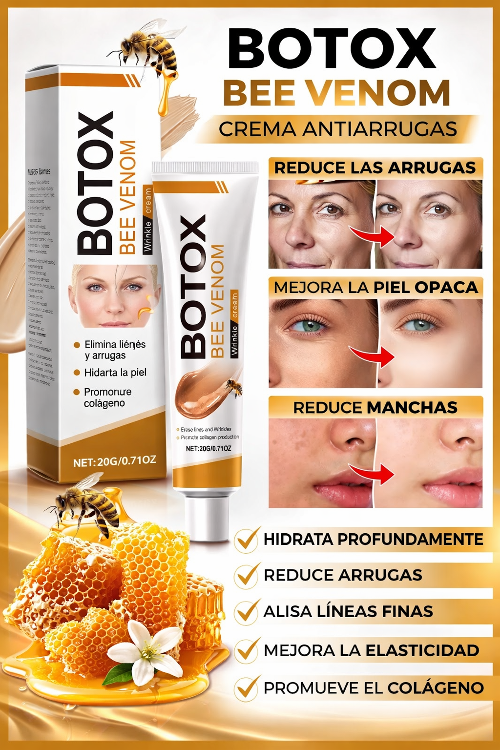 Botox Bee Venom Crema Antiarrugas 20g Efecto Reafirmante